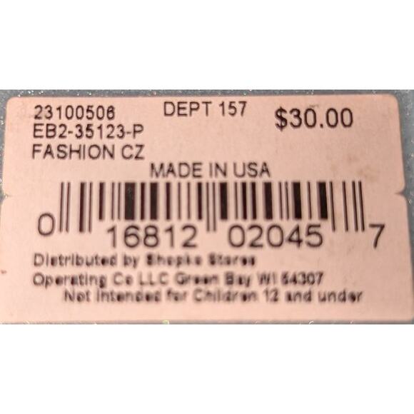 New In Box Vintage Deadstock Lavender Round Cut Cubic Zirconia Dangle Earrings - Picture 5 of 6